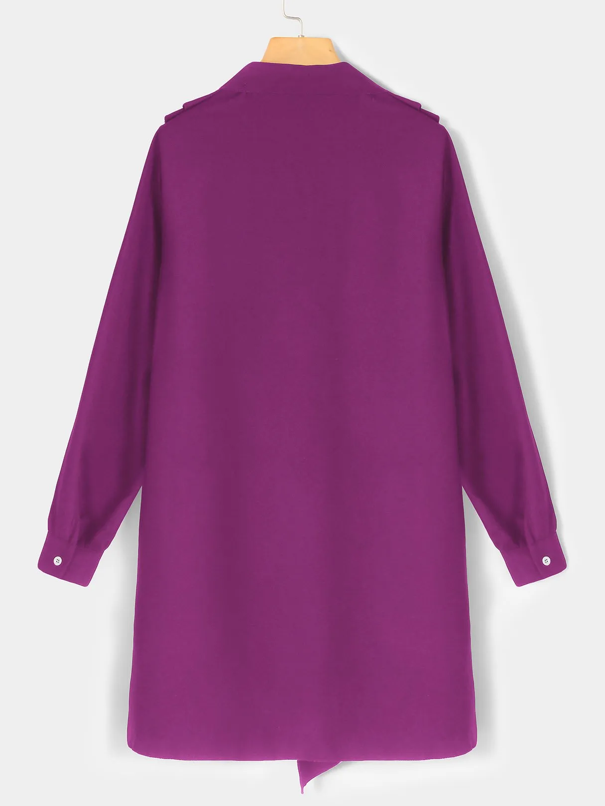 Wholesale Purple V-Neck Long Sleeve Mini Dress