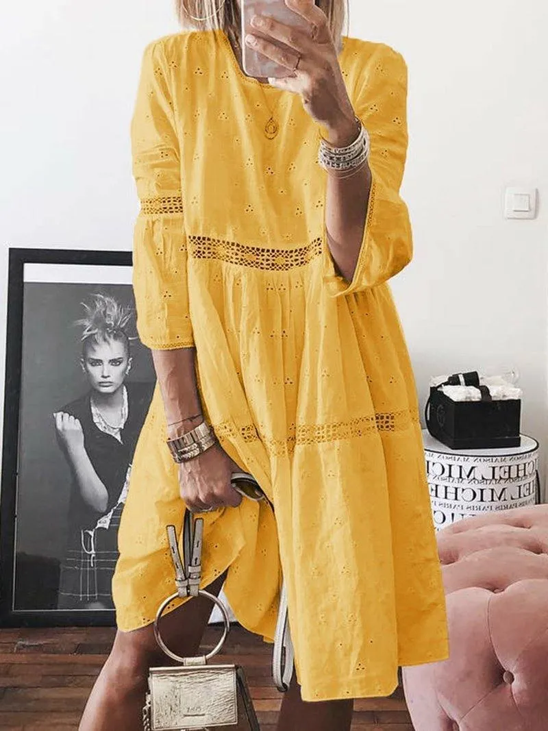 Women Joint Embroidery Daily Dresses