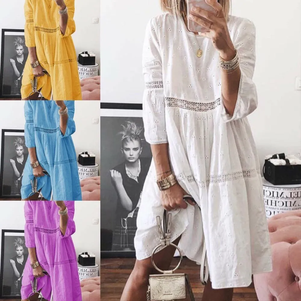 Women Joint Embroidery Daily Dresses