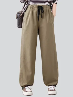 Women's Adjustable Drawstring Elastic Waist Durable Pants