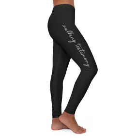 Womens Black Fitness Leggings - Say it Soul - Walking Testimony T-shirt - Christian - Religious - Faith-based - Inspirational Clothing